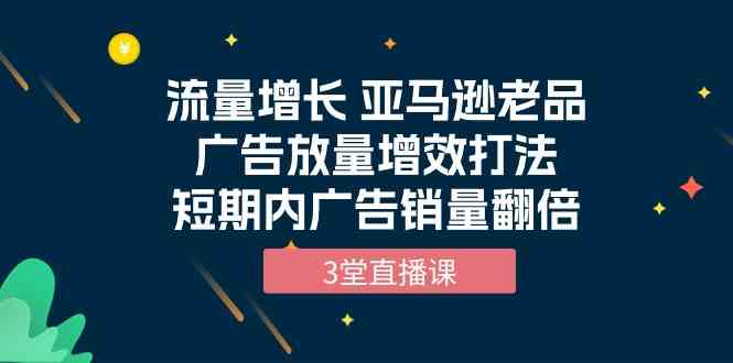 （10112期）流量增长 亚马逊老品广告放量增效打法，短期内广告销量翻倍（3堂直播课）-iTZL项目网