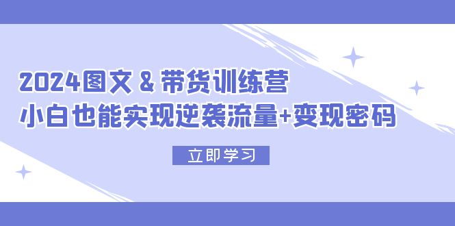 （12137期）2024 图文+带货训练营，小白也能实现逆袭流量+变现密码-iTZL项目网