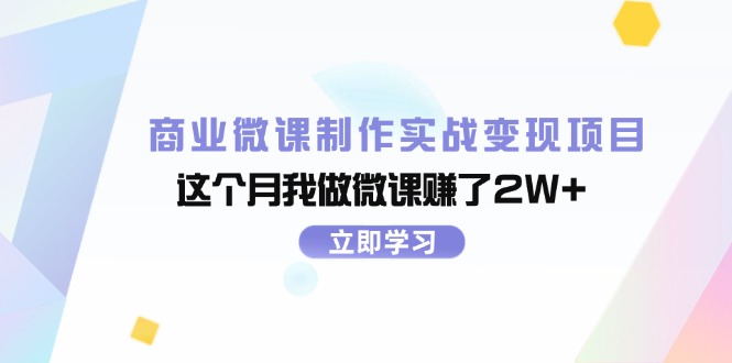 （11959期）商业微课制作实战变现项目，这个月我做微课赚了2W+-iTZL项目网