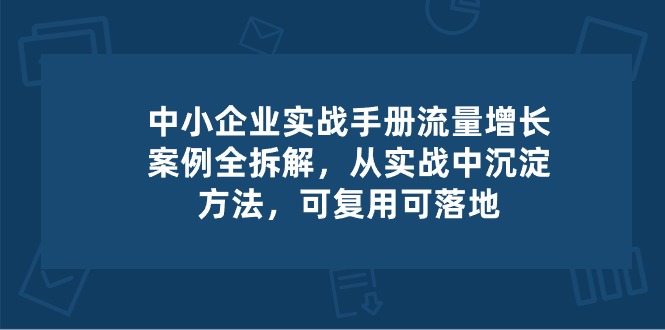 （10889期）中小 企业 实操手册-流量增长案例拆解，从实操中沉淀方法，可复用可落地-iTZL项目网