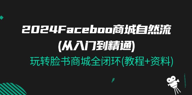 （11368期）2024Faceboo 商城自然流(从入门到精通)，玩转脸书商城全闭环(教程+资料)-iTZL项目网