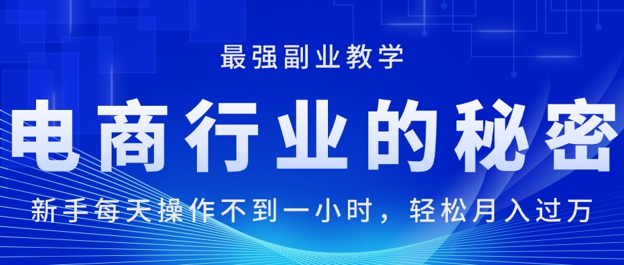 （11427期）电商行业的秘密，新手每天操作不到一小时，月入过万轻轻松松，最强副业…-iTZL项目网