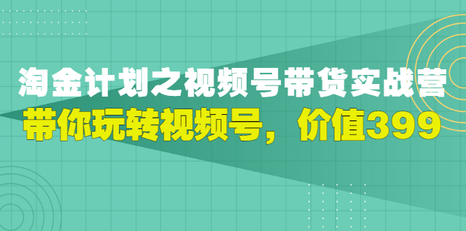 （2979期）视频号带货实战营，带你玩转视频号-iTZL项目网