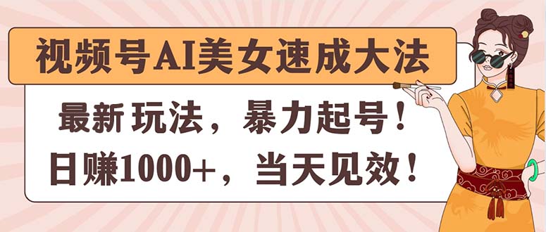 （11330期）视频号AI美女速成大法，暴力起号，日赚1000+，当天见效-iTZL项目网