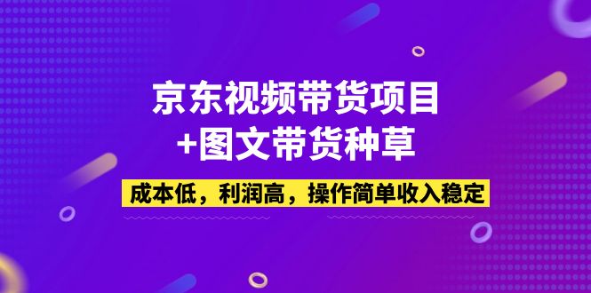 （5035期）京东视频带货项目+图文带货种草，成本低，利润高，操作简单收入稳定-iTZL项目网