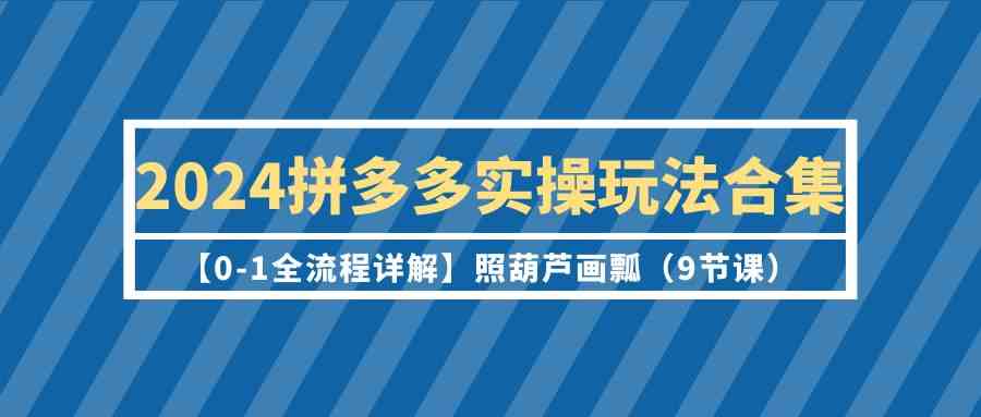 （9559期）2024拼多多实操玩法合集【0-1全流程详解】照葫芦画瓢（9节课）-iTZL项目网