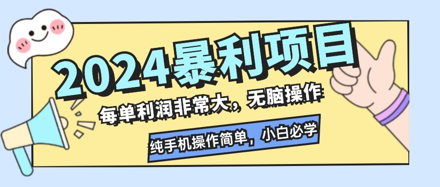 （12130期）2024暴利项目，每单利润非常大，无脑操作，纯手机操作简单，小白必学项目-iTZL项目网