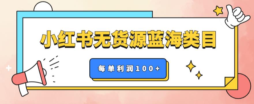 小红书无货源做蓝海类目【每单利润50-200+】，单月轻松过万【揭秘】-iTZL项目网