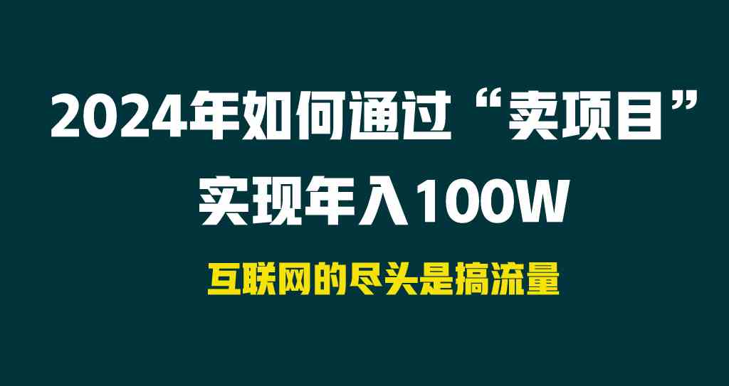 （9147期） 2024年如何通过“卖项目”实现年入100W-iTZL项目网