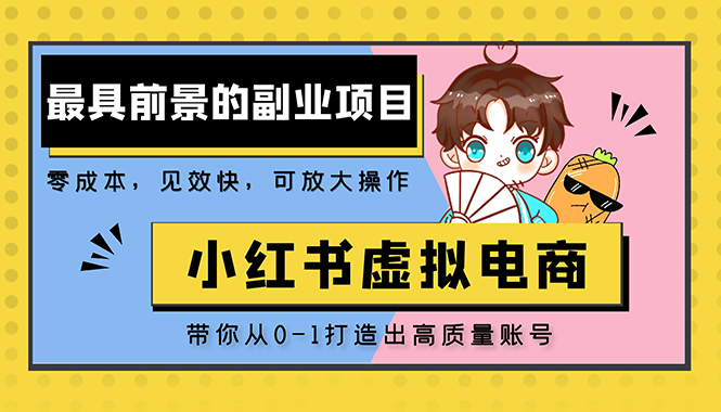 （5201期）小红书蓝海大市场虚拟电商项目，手把手带你打造出日赚2000+高质量红薯账号-iTZL项目网