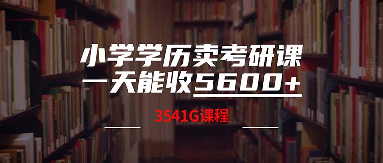 （12556期）小学学历卖考研课程，一天收5600（附3580G考研合集）-iTZL项目网