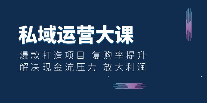 （6456期）私域运营大课：爆款打造项目 复购率提升 解决现金流压力 放大利润-iTZL项目网