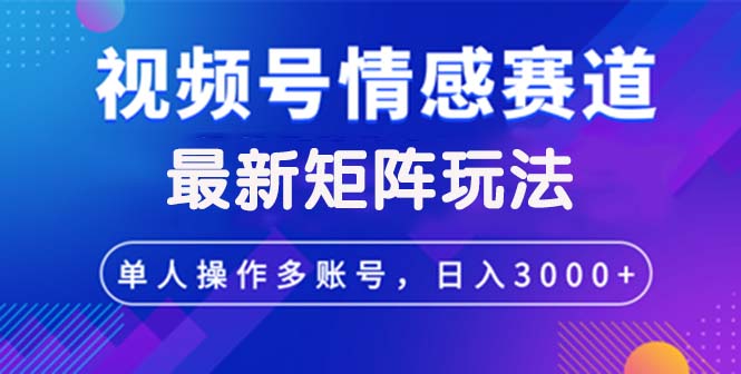 （12609期）视频号创作者分成情感赛道最新矩阵玩法日入3000+-iTZL项目网