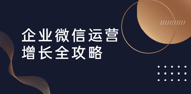 （1625期）企业微信运营增长全攻略：引流+裂变+运营+成交（16节体系课）-iTZL项目网