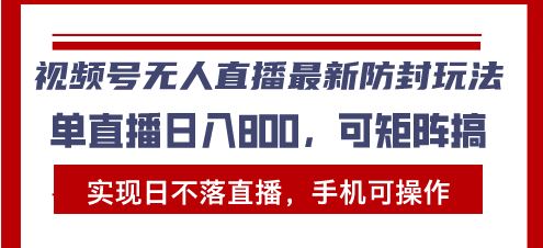 （13377期）视频号无人直播最新防封玩法，实现日不落直播，手机可操作，单直播日入…-iTZL项目网