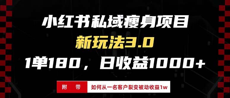 （13348期）小红书瘦身项目3.0模式，新手小白日赚收益1000+（附从一名客户裂变收益…-iTZL项目网