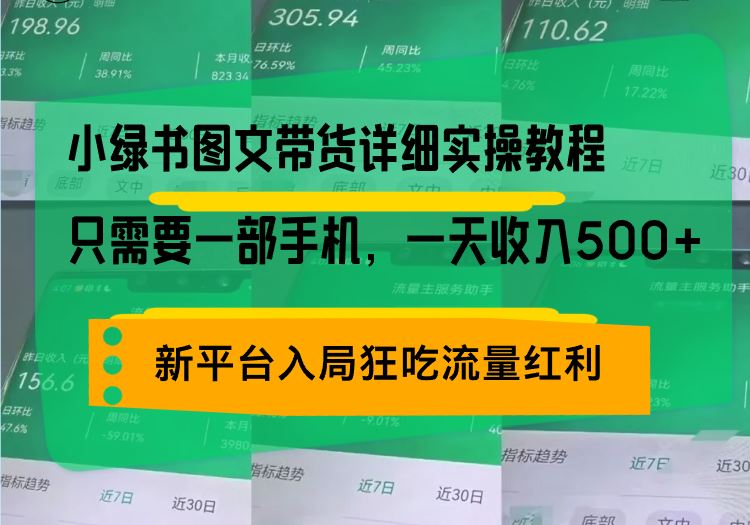 （13509期）小绿书图文带货详细实操教程，只需要一部手机，一天收入500+，轻松变现-iTZL项目网