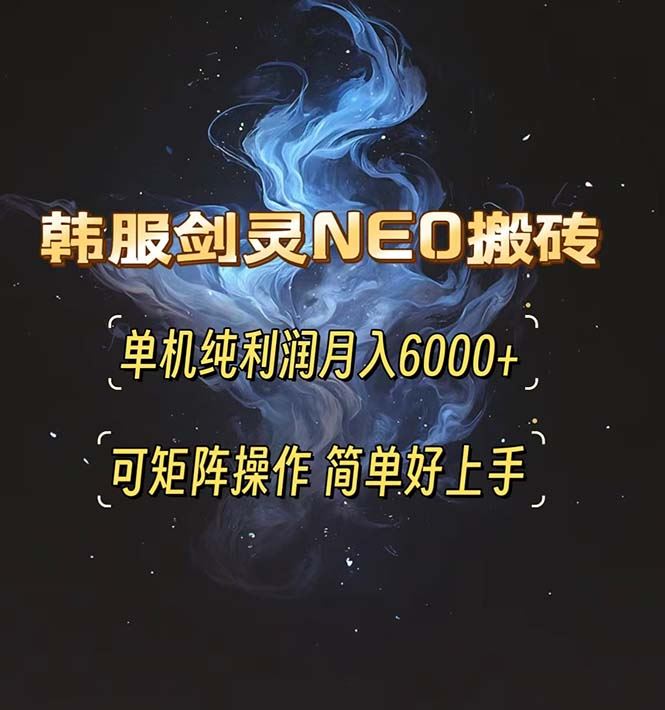 （13435期）韩服剑灵NEO搬砖攻略，单机纯利润月入6000+ 可矩阵操作，简单好上手。-iTZL项目网