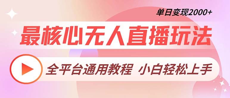 （13221期）最核心无人直播玩法，全平台通用教程，单日变现2000+-iTZL项目网