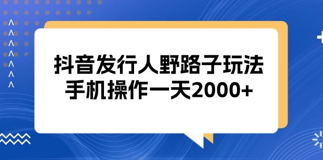 （13220期）抖音发行人野路子玩法，手机操作一天2000+-iTZL项目网