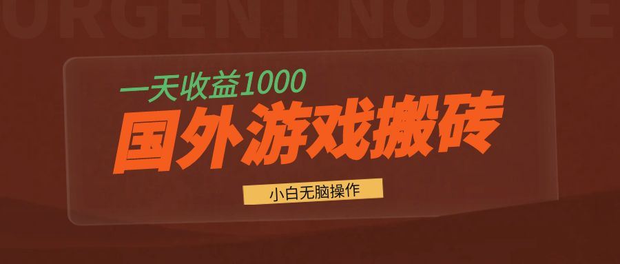 （13321期）国外游戏全自动搬砖，一天收益1000+ 小白无脑操作-iTZL项目网