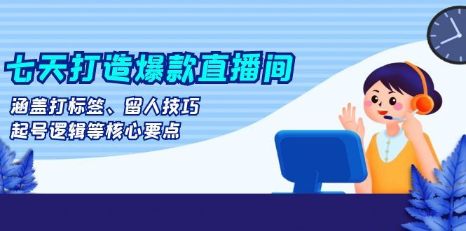 （13382期）七天打造爆款直播间：涵盖打标签、留人技巧、起号逻辑等核心要点-iTZL项目网