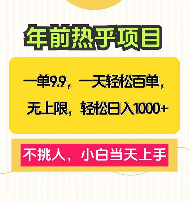 （13795期）一单9.9，一天百单无上限，不挑人，小白当天上手，轻松日入1000+-iTZL项目网