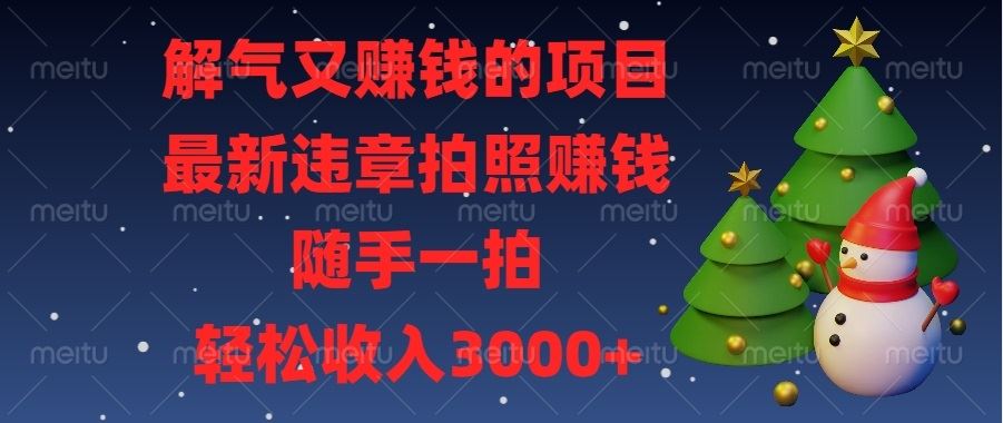 （13686期）解气又赚钱的项目，最新违章拍照赚钱，随手一拍，轻松收入3000+-iTZL项目网