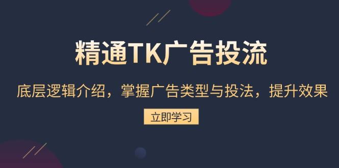 （13641期）精通TK广告投流：底层逻辑介绍，掌握广告类型与投法，提升效果-iTZL项目网