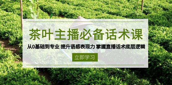 （13961期）茶叶 主播必备话术课 从0基础到专业 提升语感表现力 掌握直播话术底层逻辑-iTZL项目网