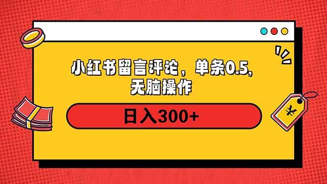 （14044期）小红书评论单条0.5元，日入300＋，无上限，详细操作流程-iTZL项目网