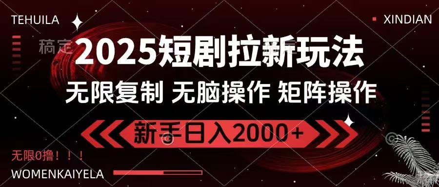 （14429期）2025短剧拉新玩法，无需注册登录，无限0撸，无脑批量操作日入2000+-iTZL项目网